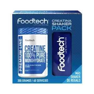 PACK Creatine 100% Pure Monohydrated 60 svs - Foodtech + SHAKER